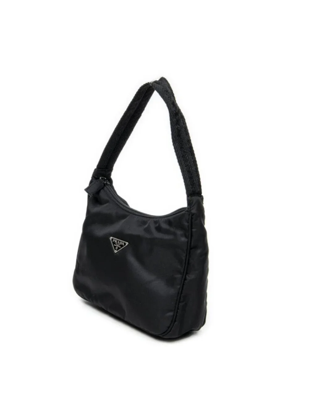 Prada Mini Zip Hobo Black Nylon Canvas - Picture 12 of 15